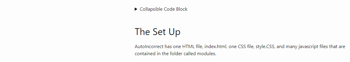 collapsible code block